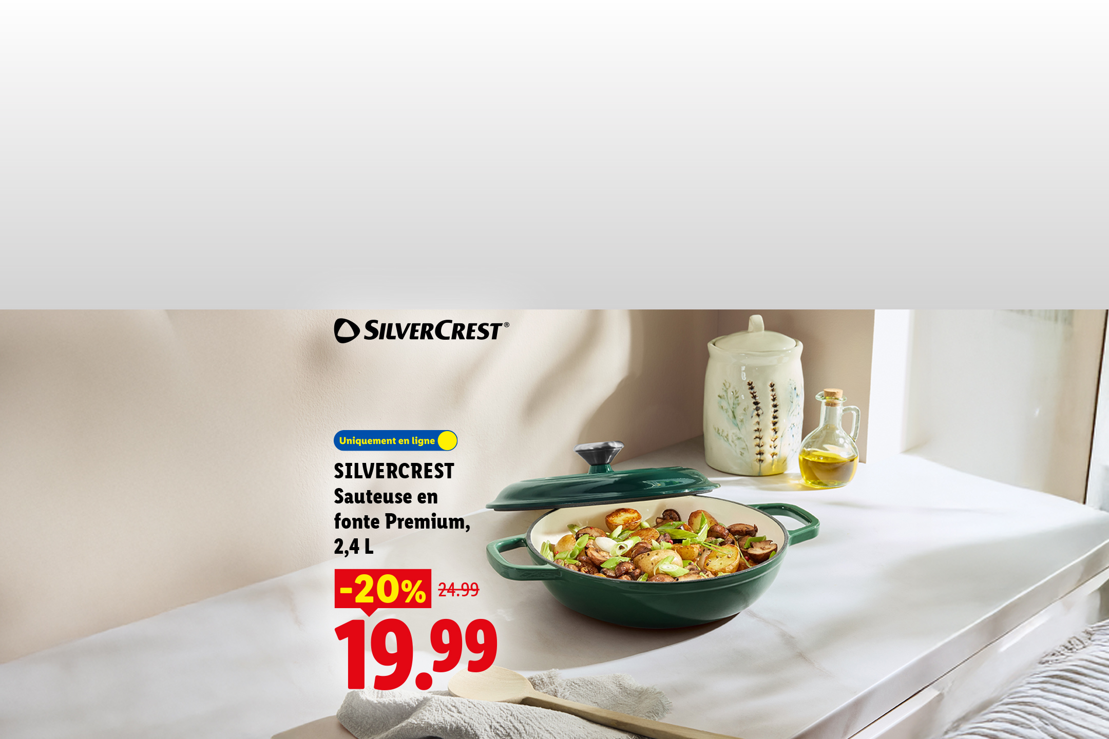 Sauteuse en fonte premium, 2,4 L