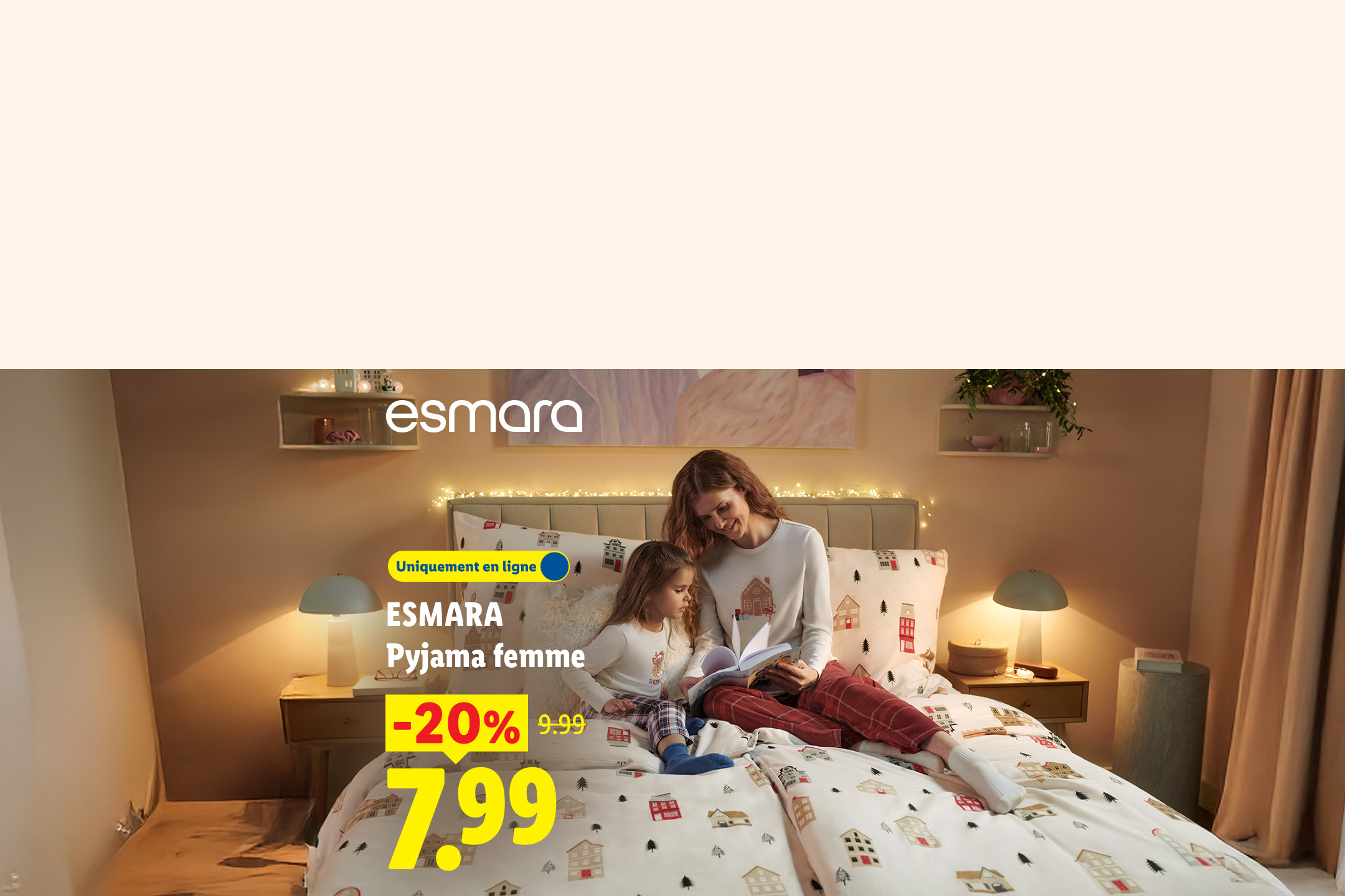À partir du 12/10, profitez de 20 % de remise sur notre pyjama femme ESMARA à 7,99 € au lieu de 9,99 € uniquement sur Lidl.FR.
