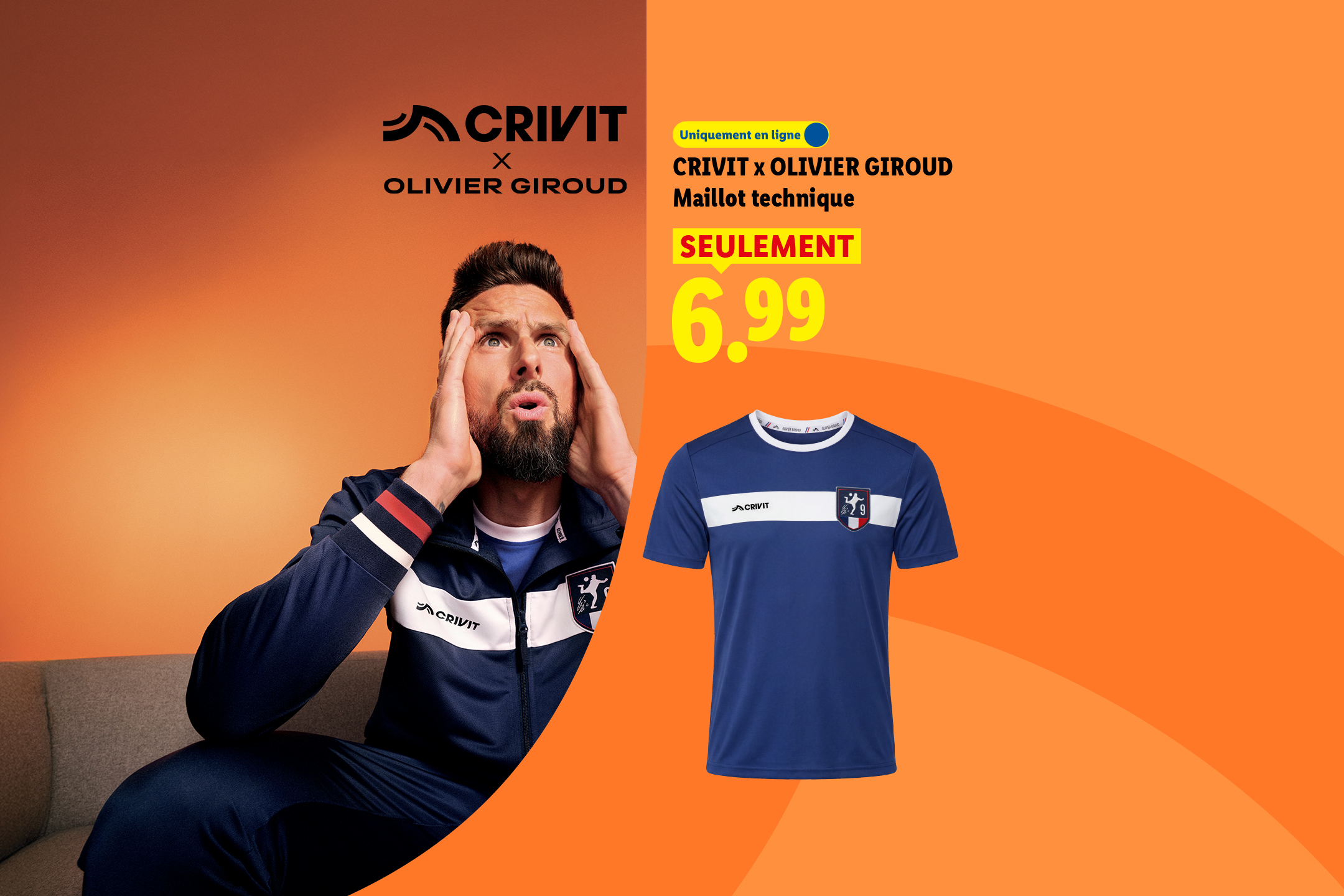 CRIVIT x OLIVIER GIROUD : Maillot technique à seulement 6,99€