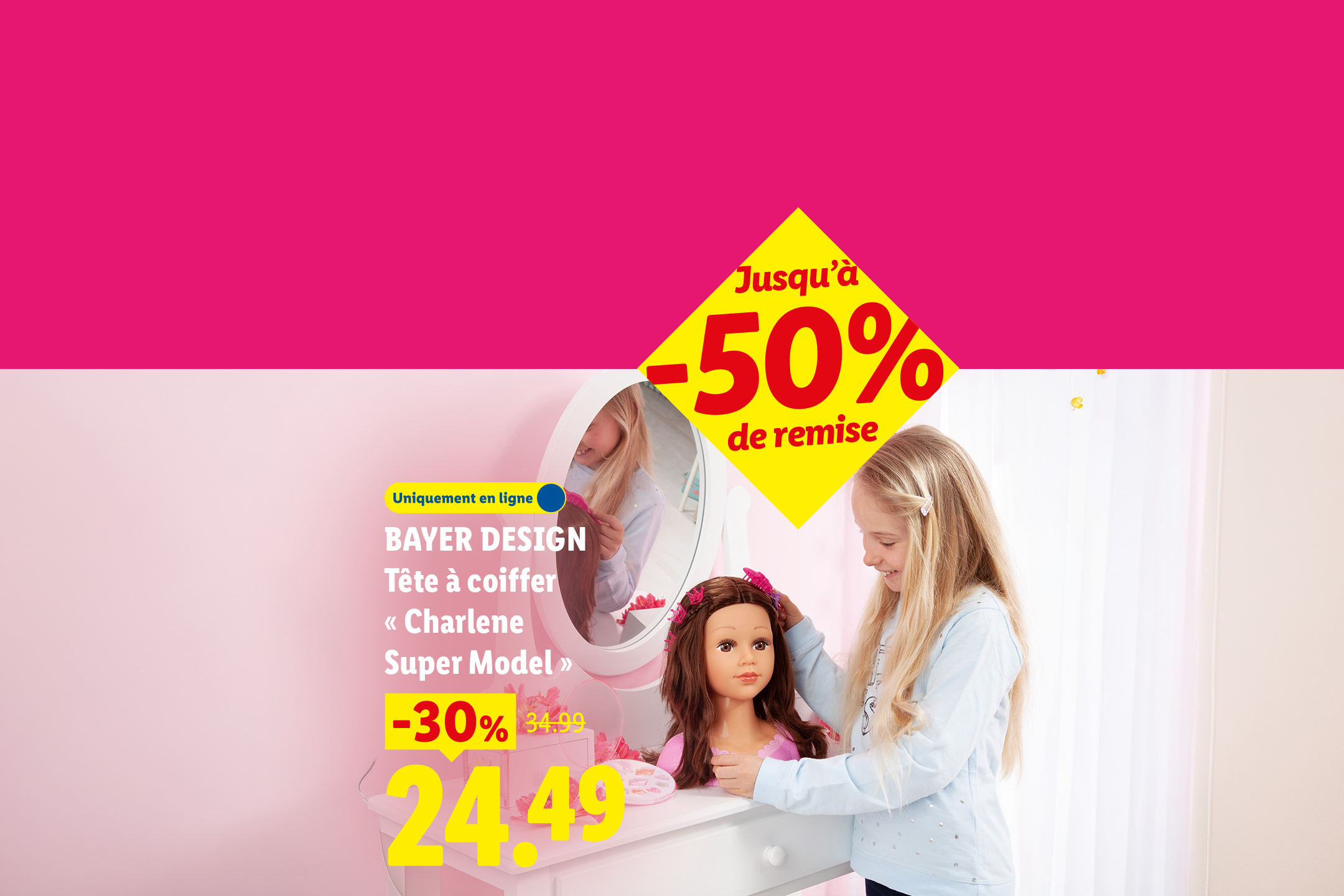Jouet Tête à coiffer pour enfant avec accessoires de coiffure à 24.49€ au lieu de 34.99€ soit -30% de réduction