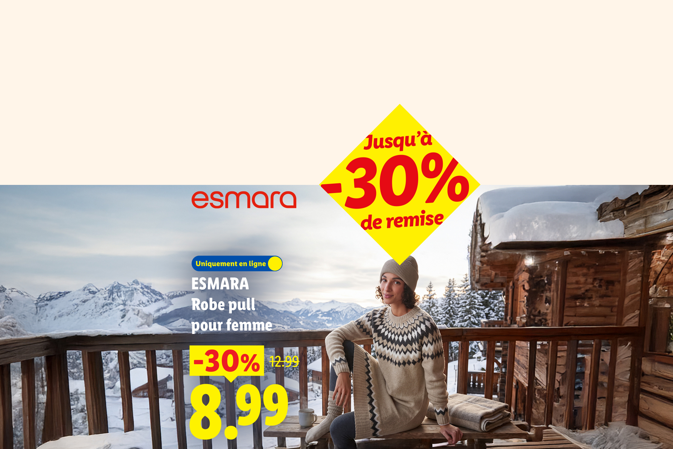 Jusqu'à -30% de remise sur une sélection de produits pour restez au chaud cet hiver avec Esmara et lidl.fr