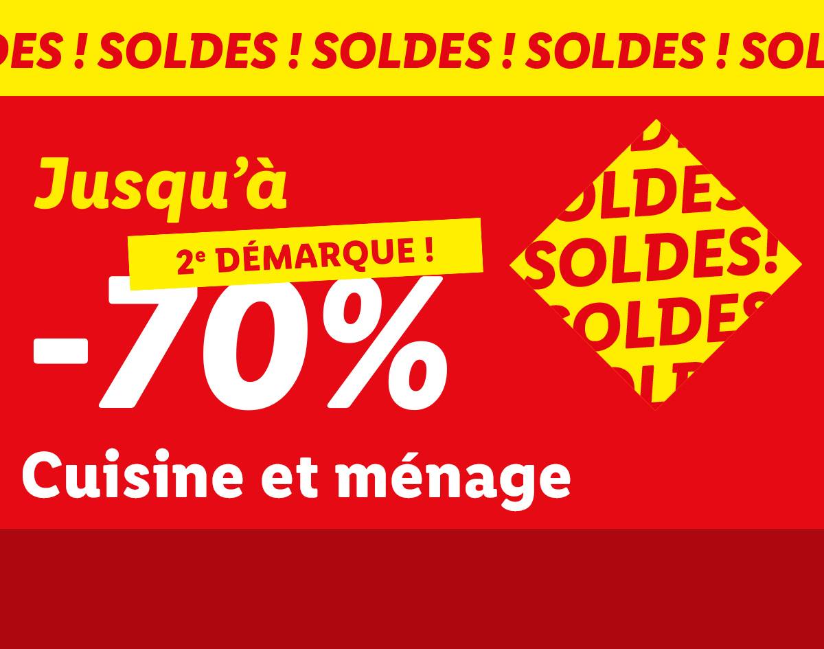 2ème démarque des soldes sur la catégorie Cuisine et ménage : Jusqu'à -70% sur une sélection d'articles