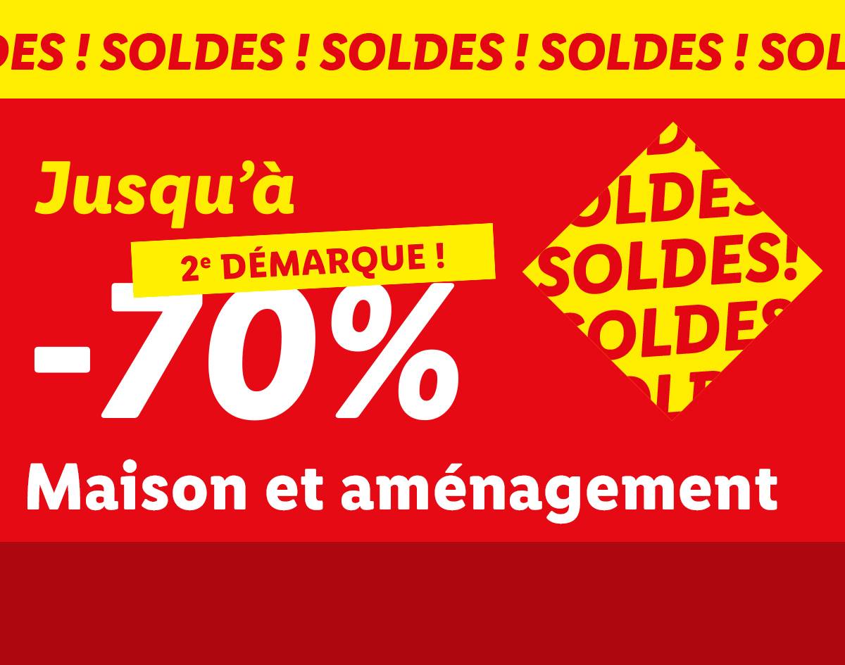 2ème démarque des soldes sur la catégorie maison et aménagement : Jusqu'à -70% sur une sélection d'articles