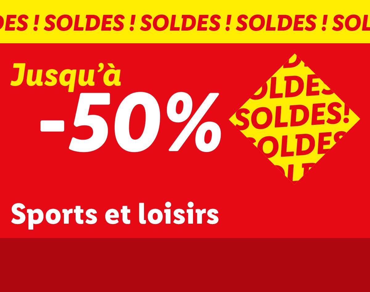 Jusqu'à -50% sur les sports et loisirs pendant les soldes.
