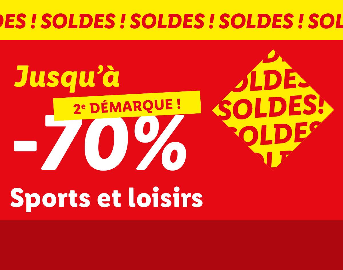 2ème démarque des soldes sur la catégorie Sport et loisirs : Jusqu'à -70% sur une sélection d'articles