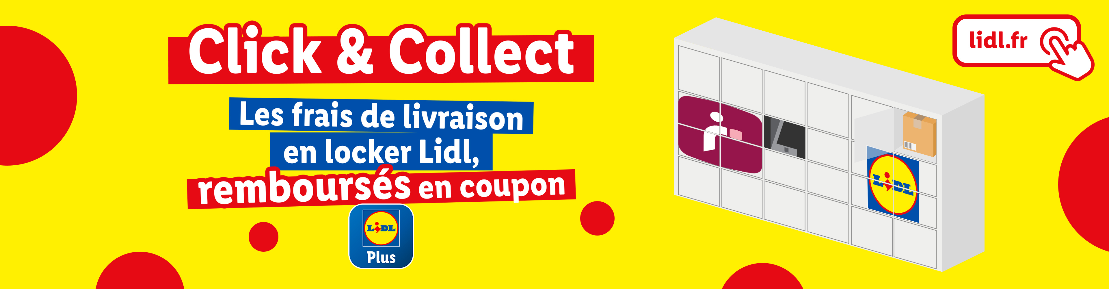 Lidl Click & Collect : frais de livraison en locker remboursés en coupon Lidl Plus.