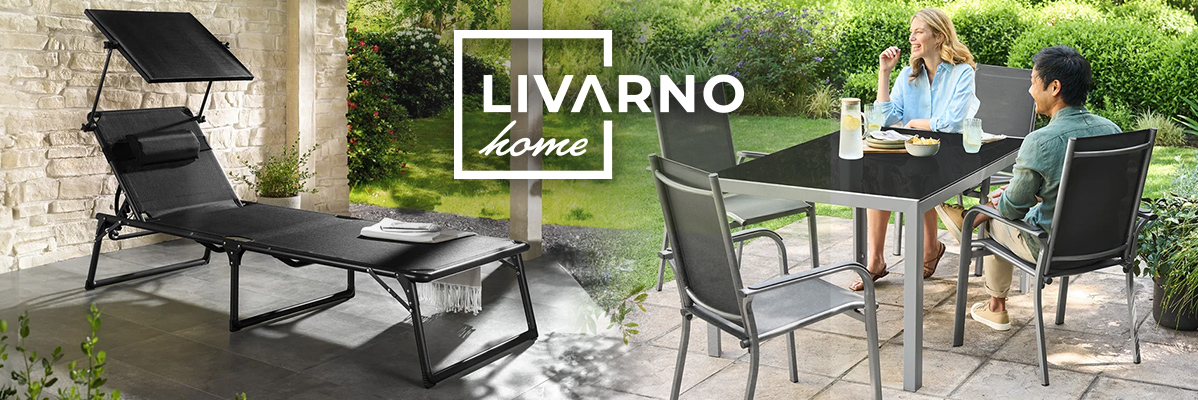 Chaise longue et table de jardin Livarno Home.