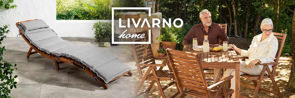 Chaise longue Livarno Home et mobilier de jardin en bois.
