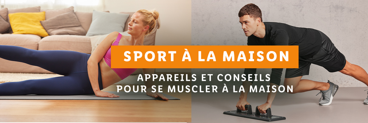 Sport à la maison : vêtements et équipement de fitness.