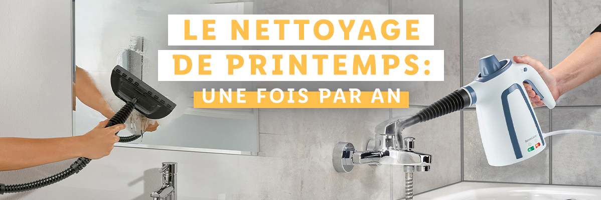Nettoyeur vapeur : nettoyage des miroirs et des lavabos.