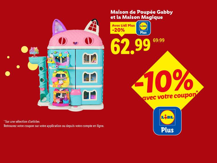 Maison de poupée Gabby et la Maison Magique, avec des réductions Lidl Plus.