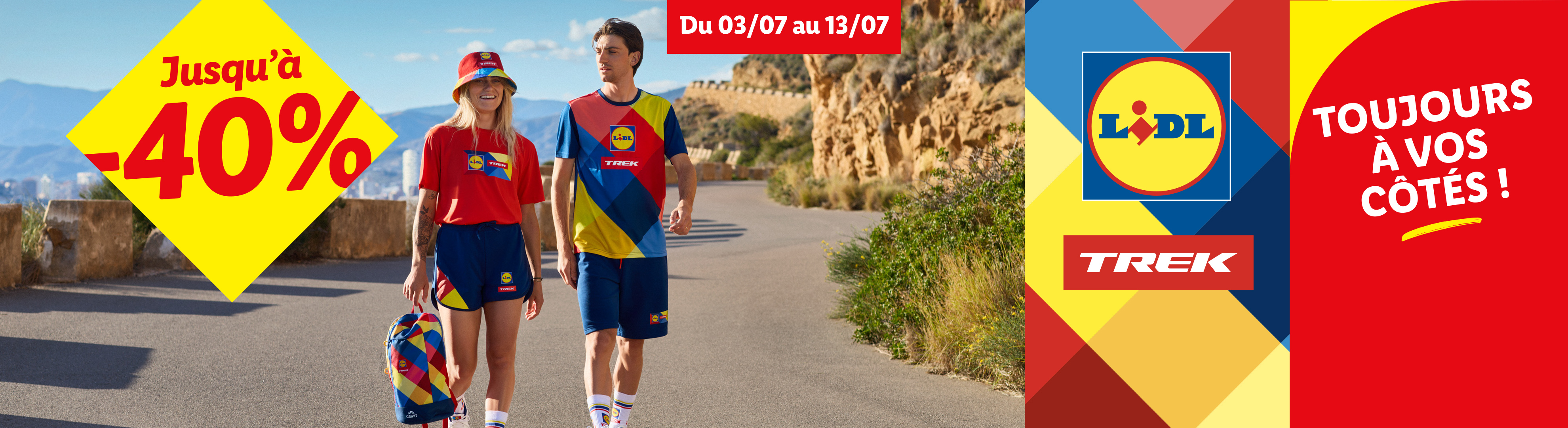 Lidl et Trek présentent une collection de vêtements de sport avec jusqu'à 40% de réduction du 03/07 au 13/07.