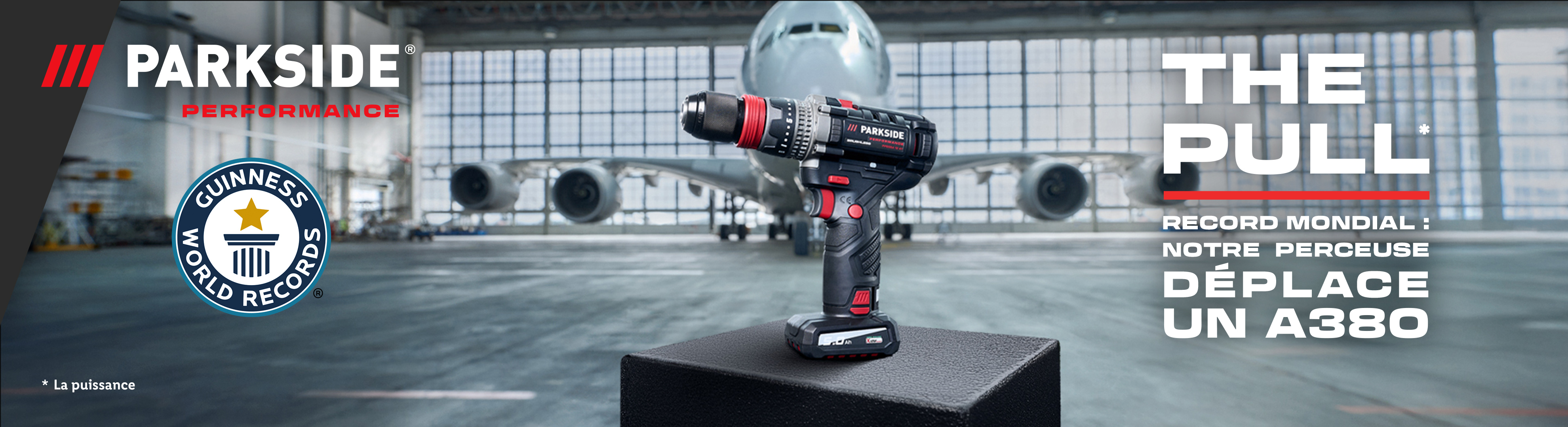 Une perceuse Parkside a déplacé un A380, un record mondial Guinness.