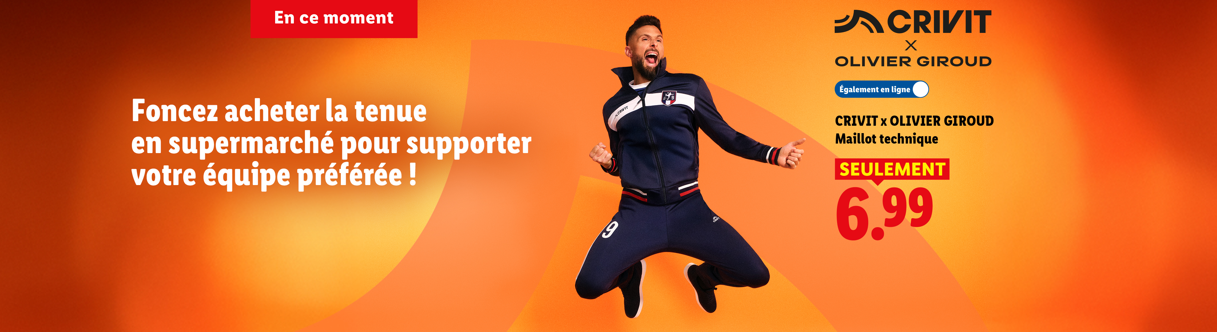 Olivier Giroud X CRIVIT : Maillot technique à 6,99€ seulement