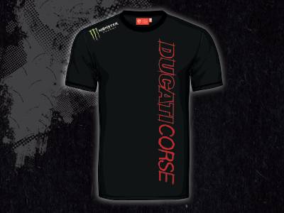 T-shirt noir Ducati Corse Monster Energy.