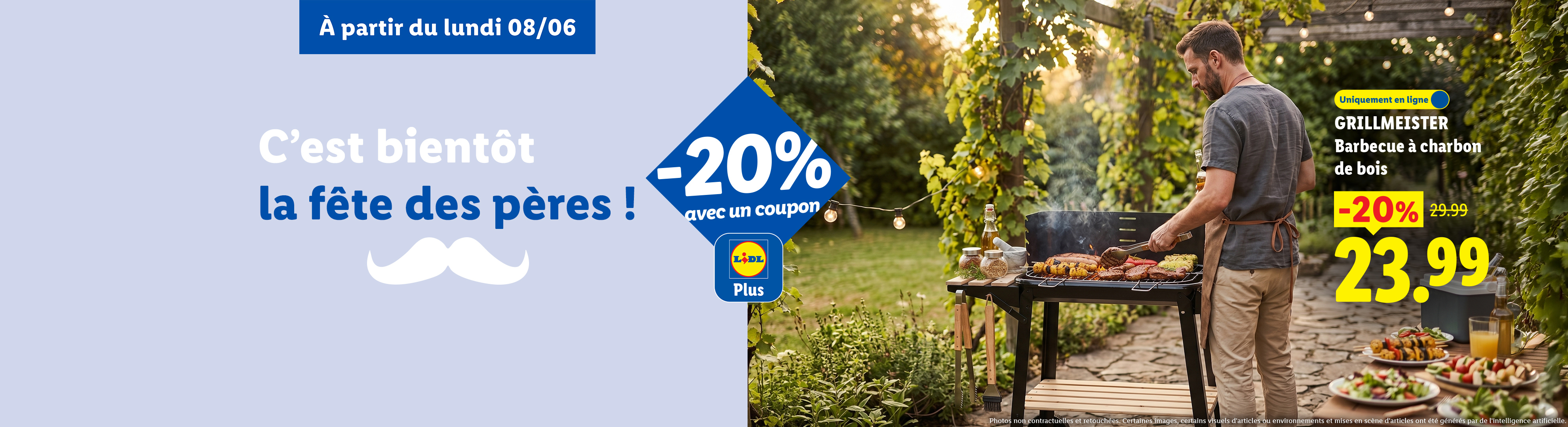 C'est bientôt la fête des pères avec Lidl Plus ! Profitez d'un coupon de -20% sur une sélection de produits à partir du 08/06