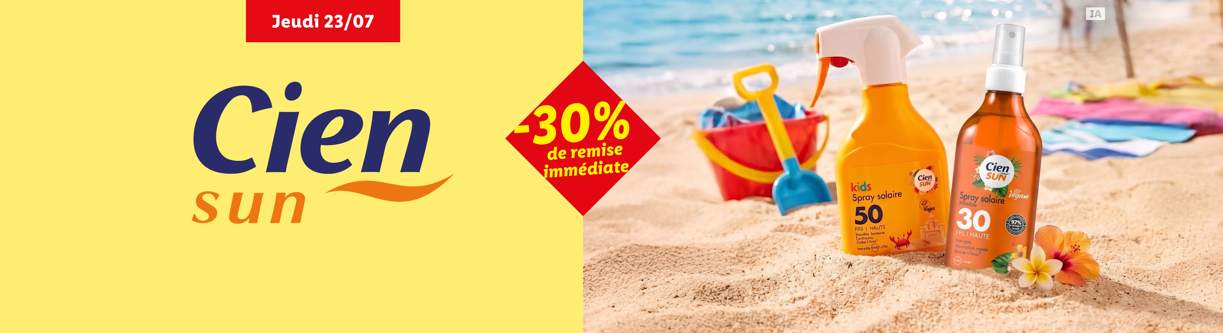 Profitez de -30% de remise immédiate sur les produits de la gamme Cien Sun