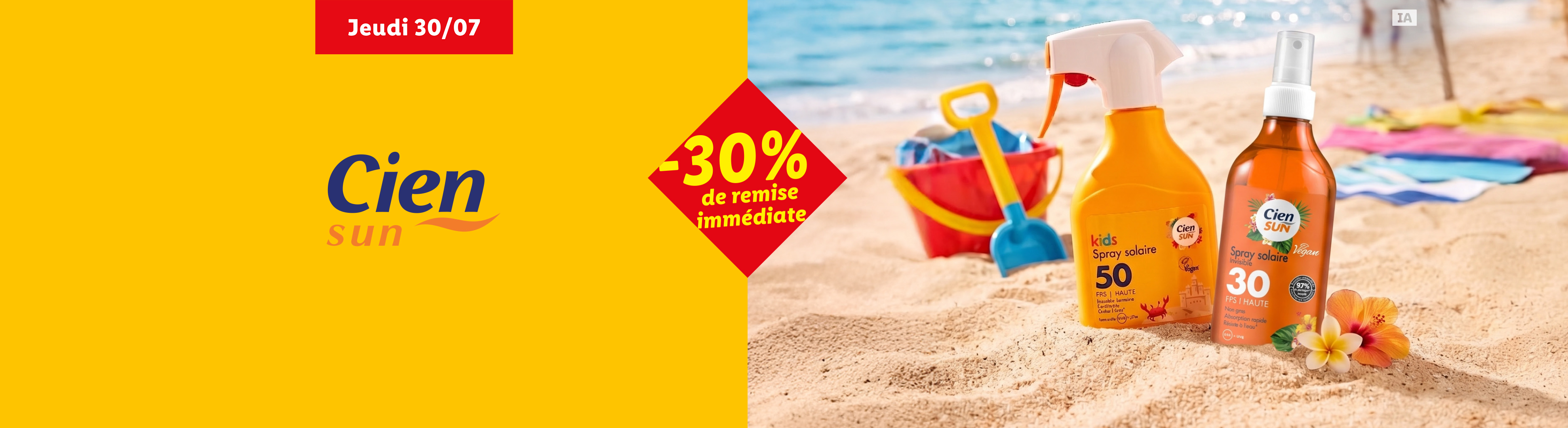 Profitez de -30% de remise immédiate sur les produits de la gamme Cien Sun