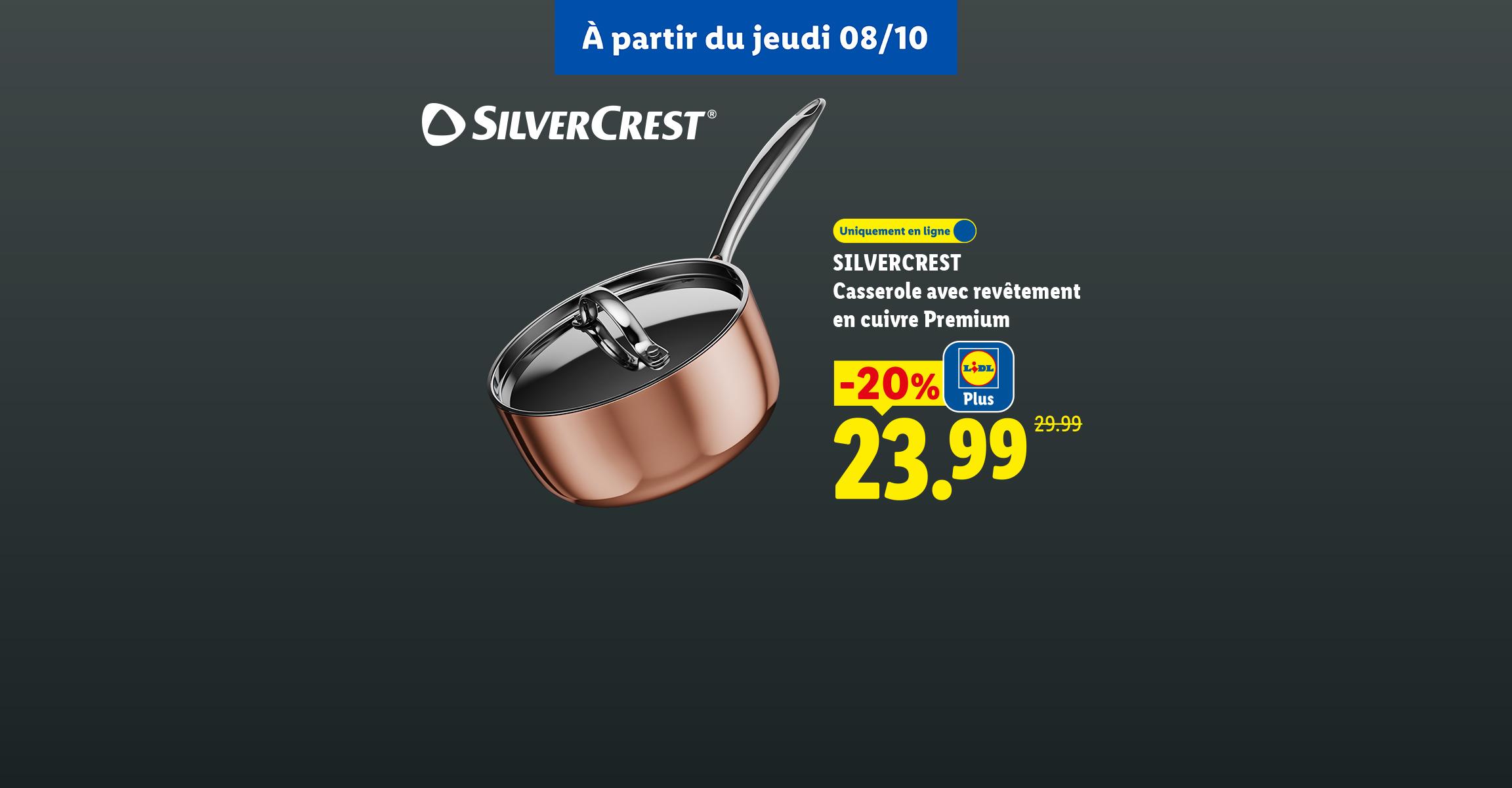 Casserole en cuivre avec couvercle en promotion, présentée par un ambassadeur en cuisine.