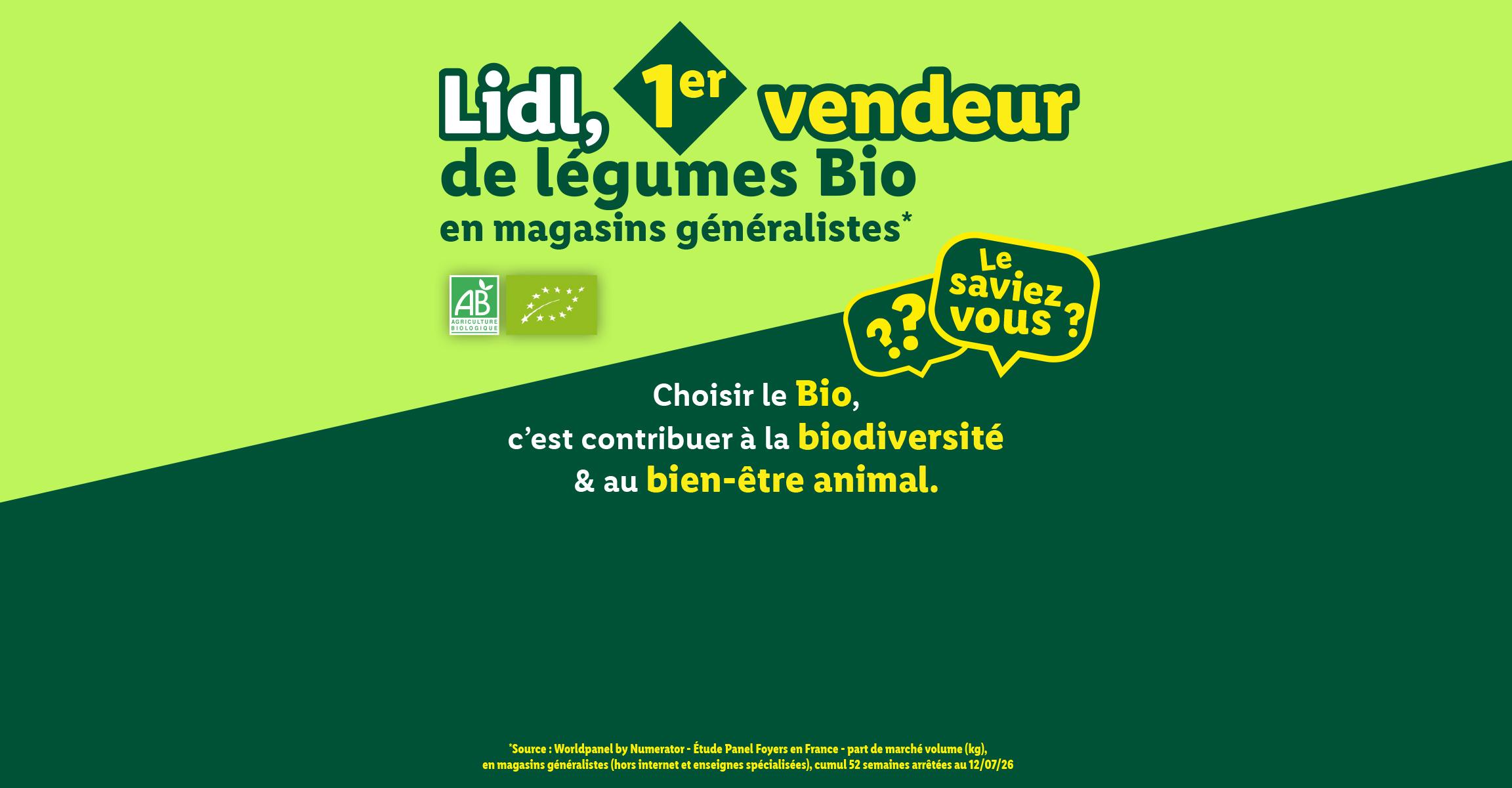 Lidl premier vendeur de légumes Bio en magasins généralistes