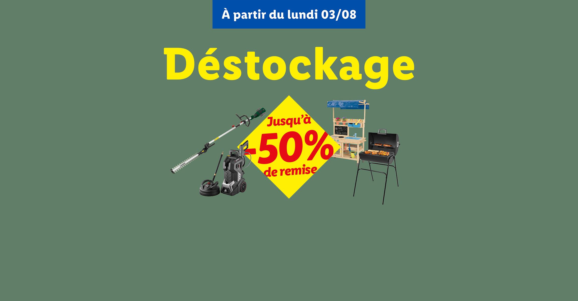 Déstockage d'outils de jardinage et de barbecue, jusqu'à -50% de remise.
