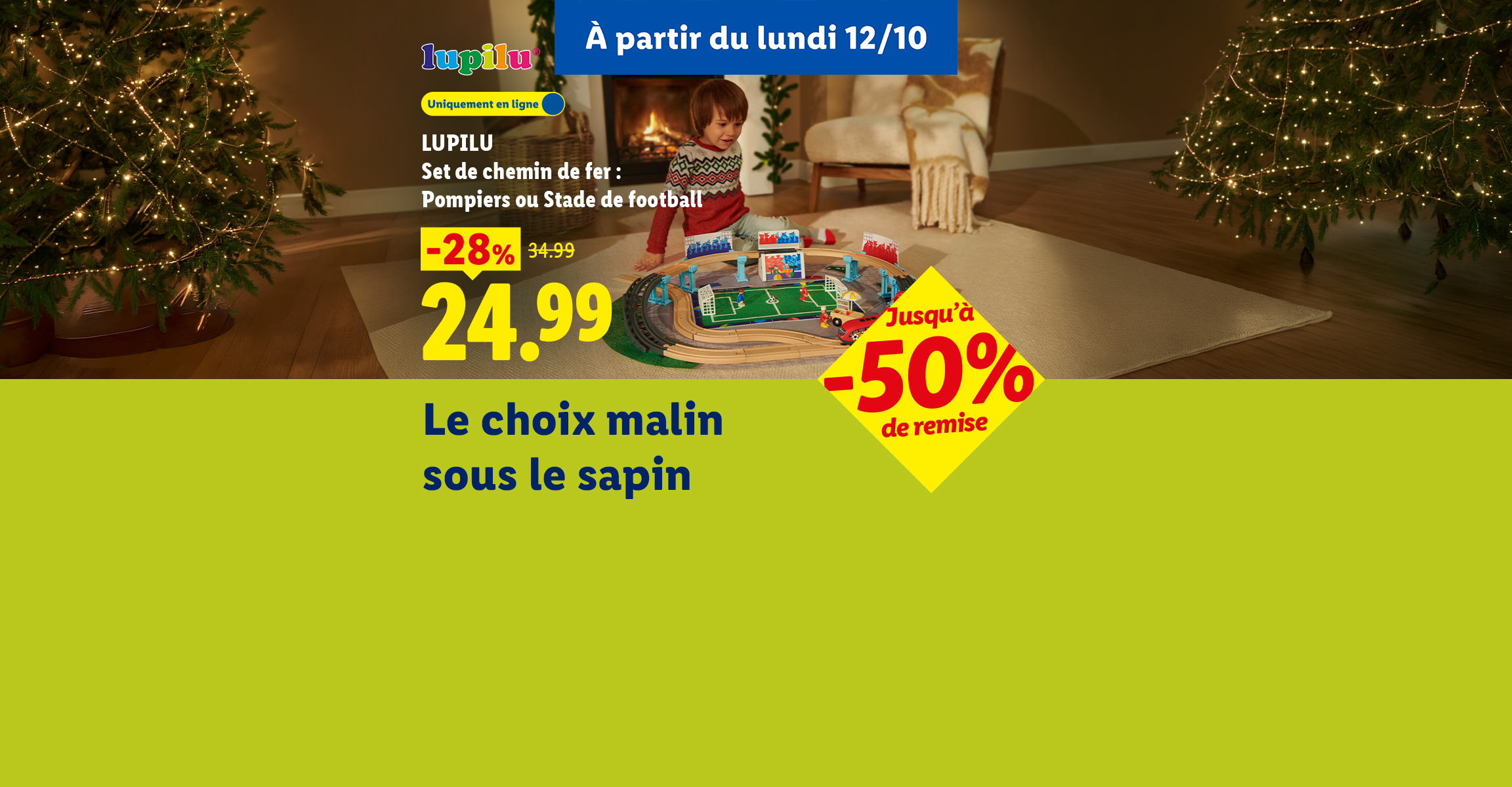 Set de chemin de fer en bois pour enfant à 24.99€ au lieu de 34.99€ (-28% de réduction) - Découvrez les produits avec une remise jusqu'à -50% sur les jouets de Noël.