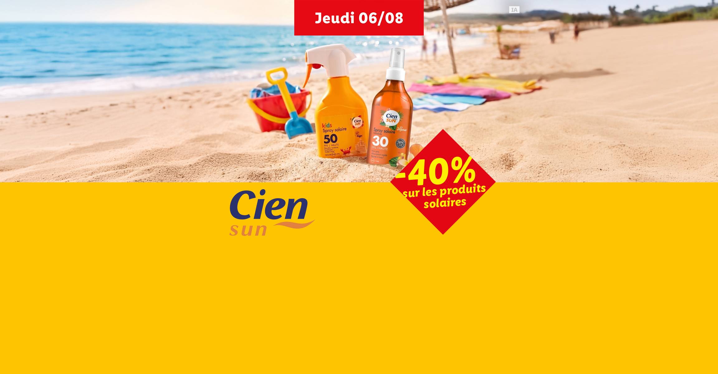 Profitez de -40% de remise immédiate sur les produits de la gamme Cien Sun