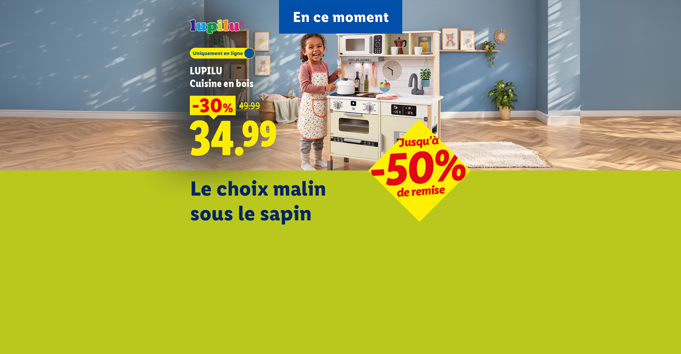 Cuisine en bois pour enfant en promotion pour Noël.
