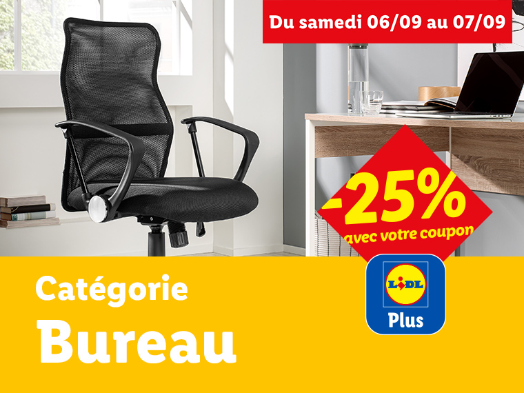 Chaise de bureau et bureau avec une réduction de 25% avec coupon.