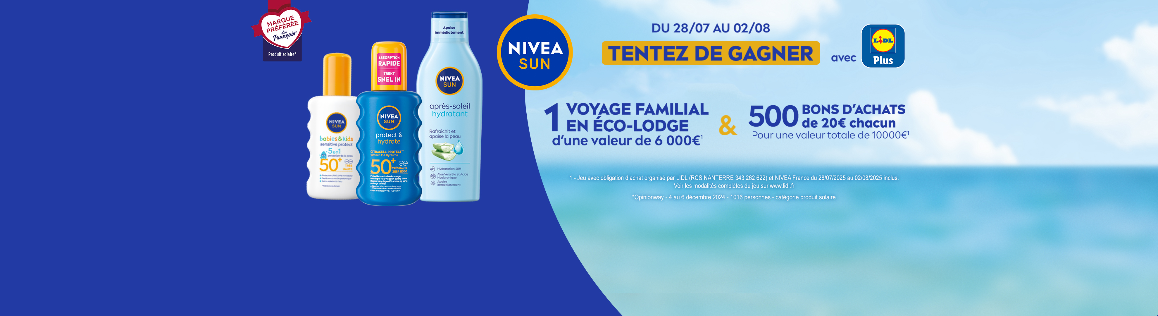 Jeu concours NIVEA Sun : gagnez un séjour éco-lodge et des bons d'achat.