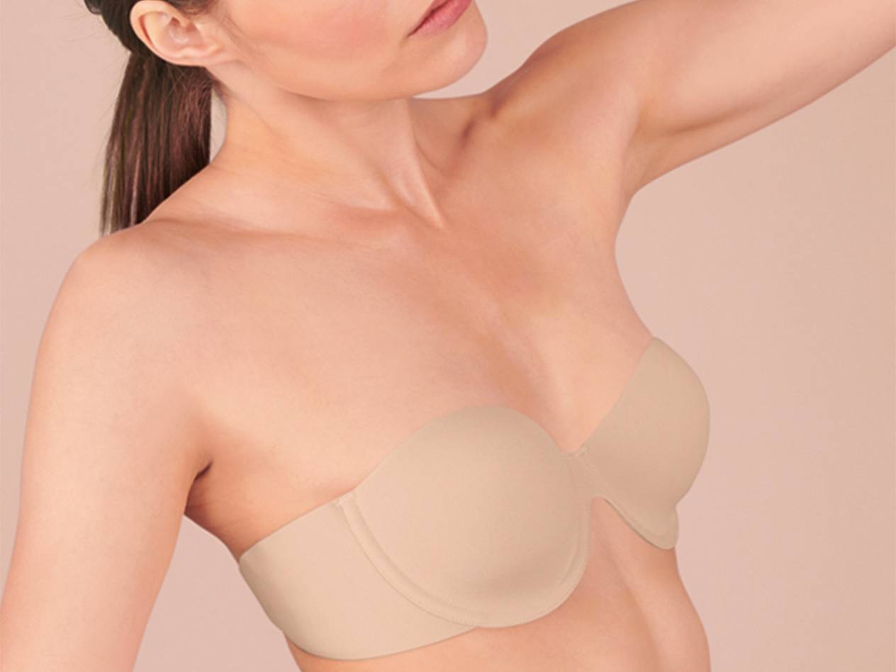 Soutien-gorge bandeau à coques adhésives 