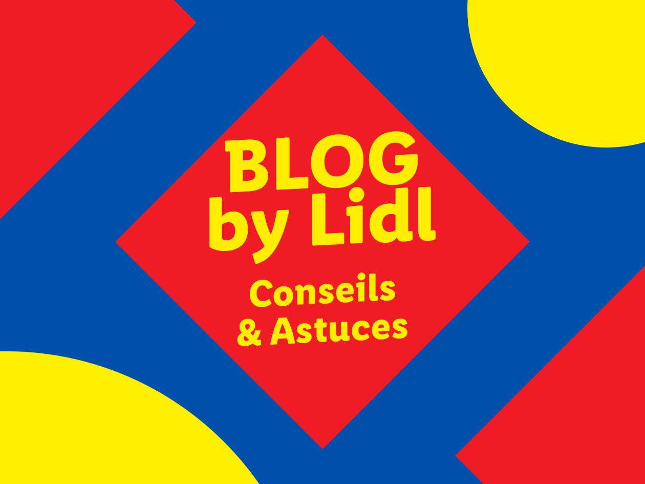 Blog avec des conseils et astuces sur fond rouge, bleu et jaune.