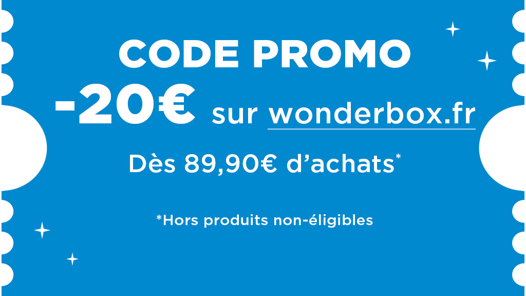 Code promo Wonderbox : 20€ de réduction dès 89,90€ d'achats.