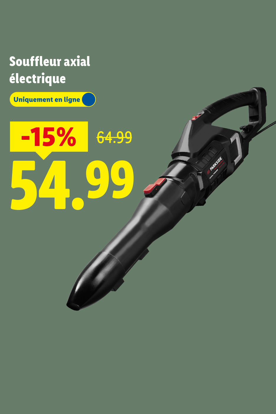 Souffleur axial électrique noir avec une réduction de 15%, prix final 54.99.