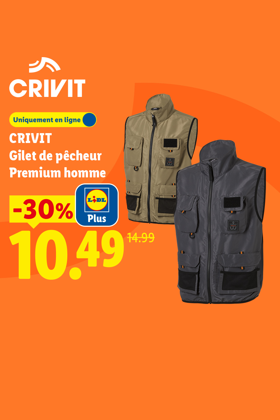 Gilets de pêcheur premium pour homme, disponibles en ligne, avec une réduction de 30%.