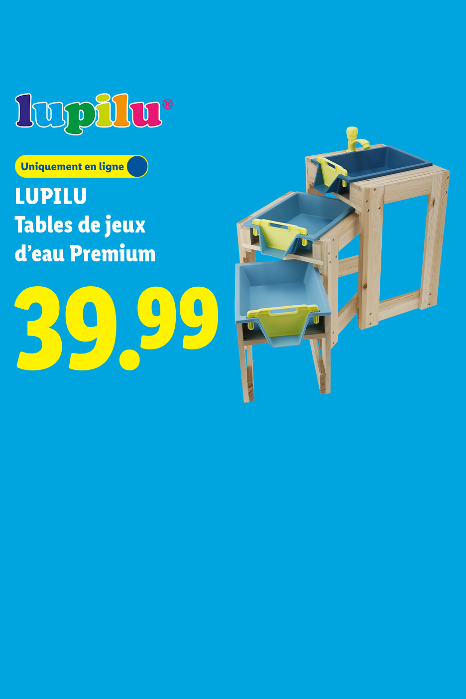 Du 22/06 au 28/06, profitez de nos tables de jeux d'eau Premium à 39,99€, seulement sur Lidl.fr.