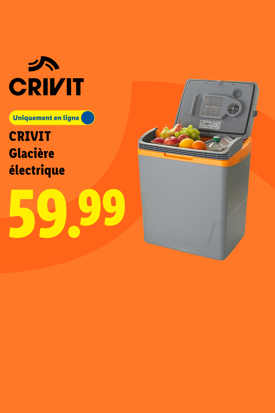 du 09/06 au 05/07, profitez de notre glacière électrique à 59.99€ seulement, uniquement sur Lidl.fr