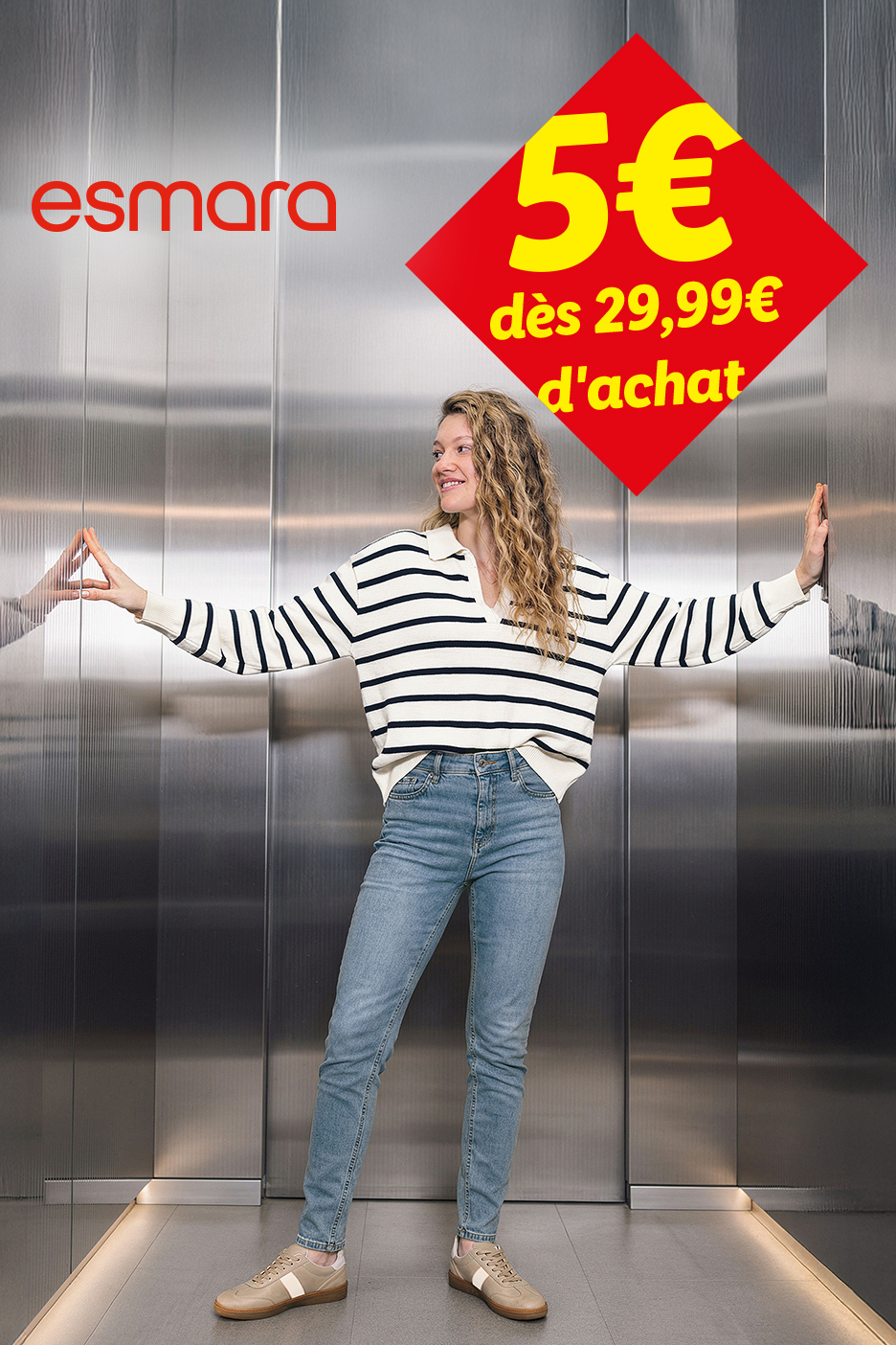 Offre de 5€ dès 29,99€ d'achat pour la nouvelle collection mode.