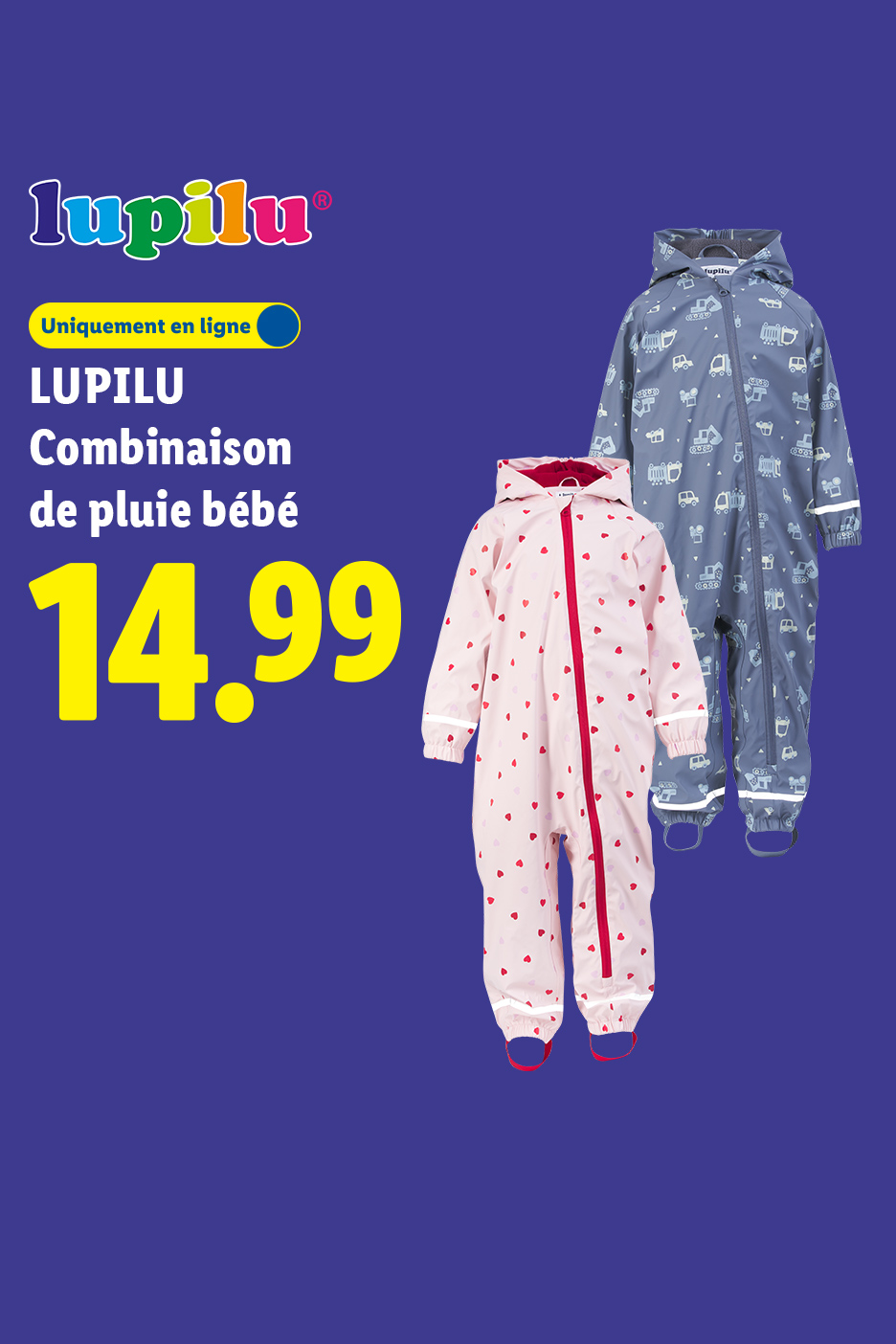 Combinaison de pluie bébé à 14,99€ sur Lidl.fr
