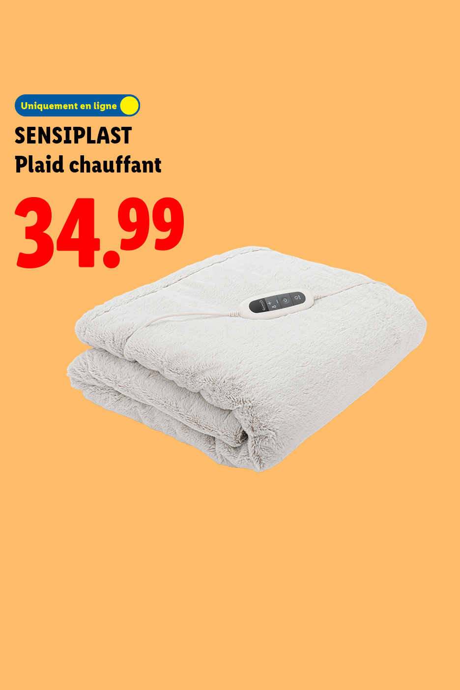 Plaid chauffant à 34,99 € sur Lidl.fr !