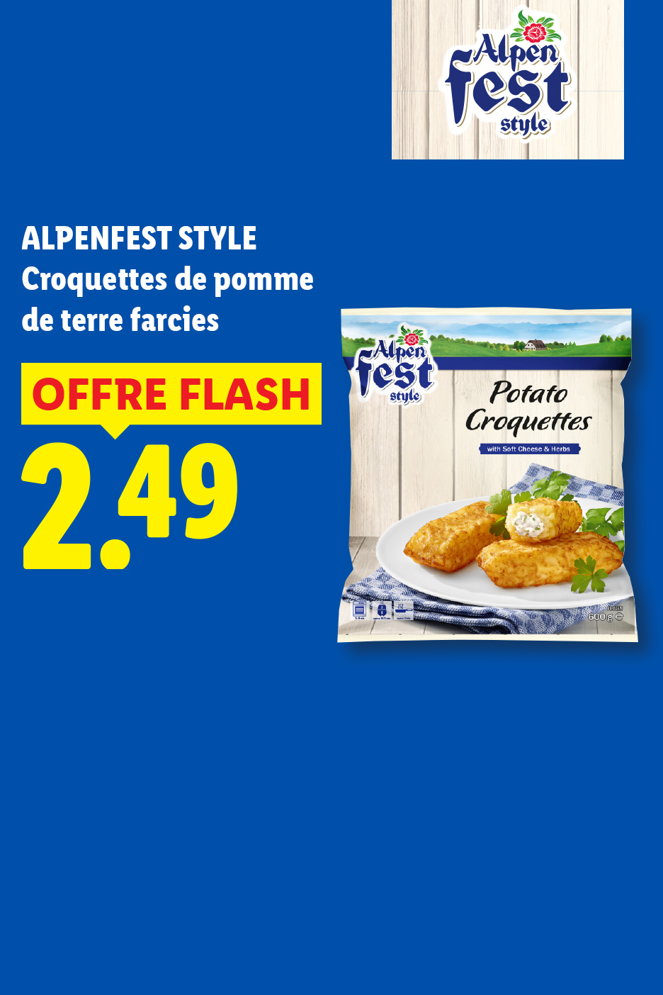 A partir du jeudi 15/10, profitez de nos croquettes de pomme de terre farcies à 2.49 €, seulement chez Lidl !