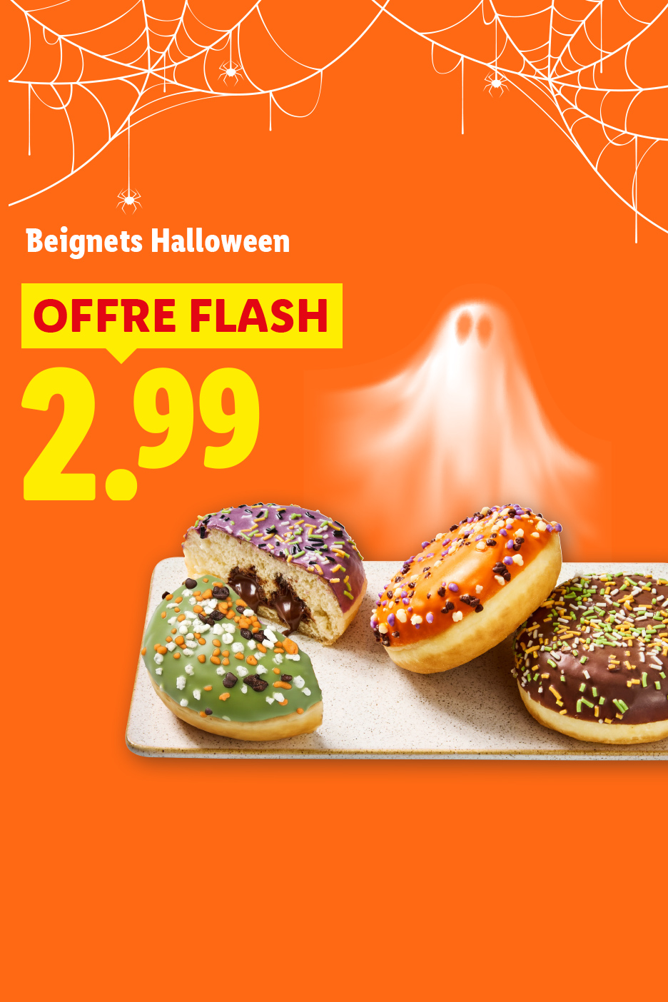 À partir du jeudi 15/10, profitez de notre Offre Flash sur les Beignets Halloween à 2,99 € chez Lidl