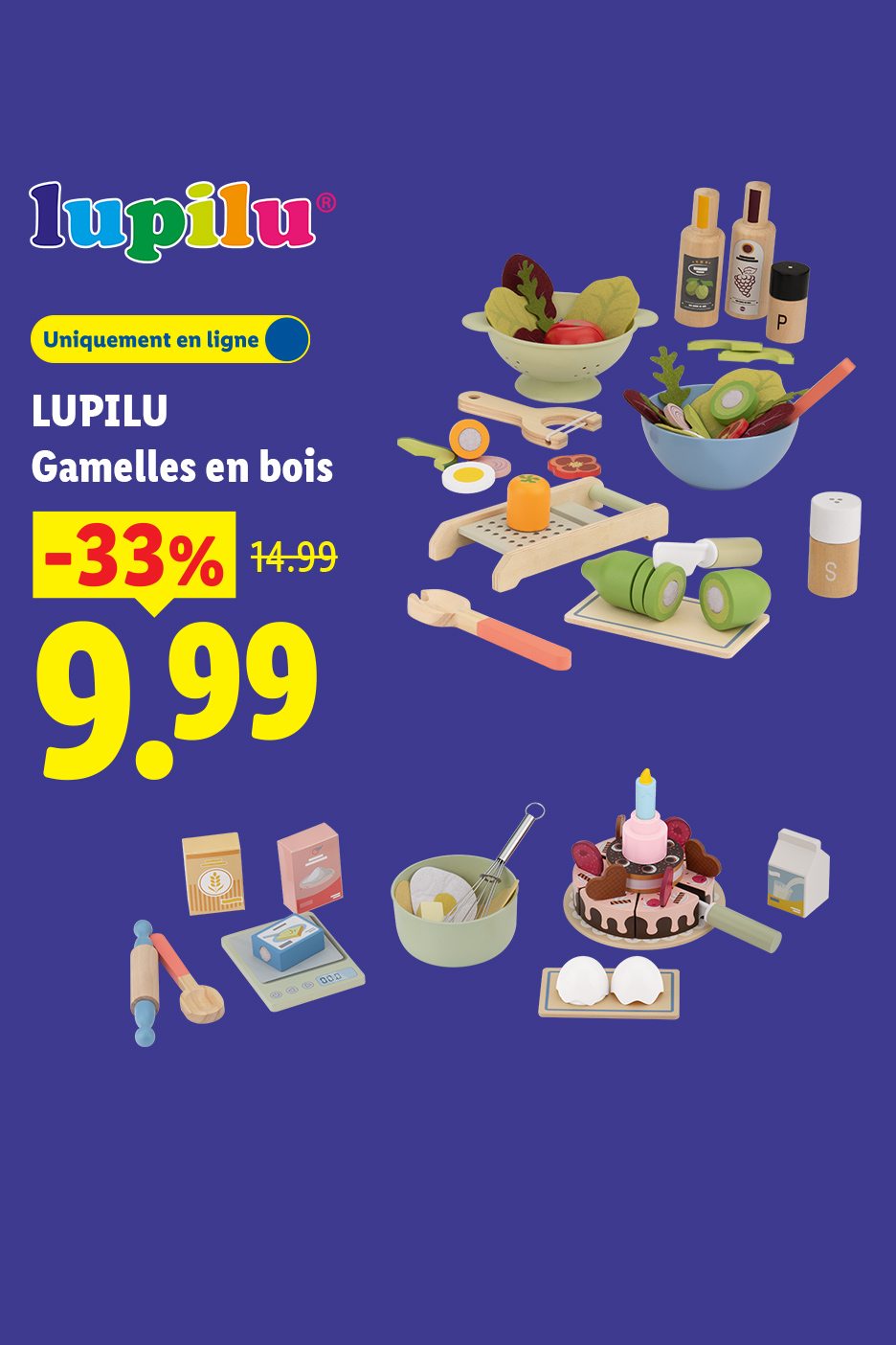 Profitez de Jouets de cuisine en bois pour enfants en promotion à 9,99€, uniquement sur lidl.fr