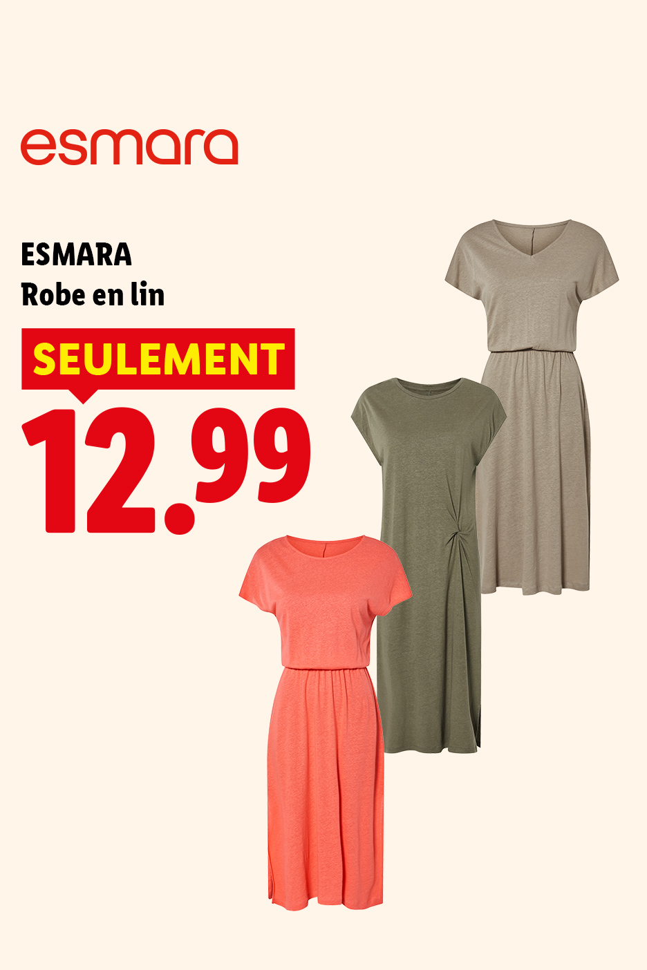 Du 13/07 au 15/07, profitez de notre robe en lin à seulement 12,99€ chez Lidl !