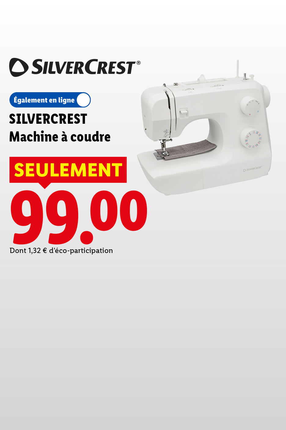 Machine à coudre à 99,00€ en supermarché et sur lidl.fr