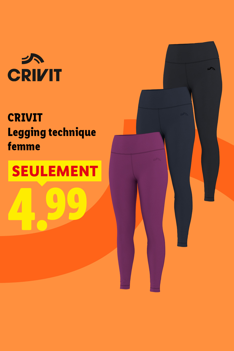 CRIVIT Legging technique femme à 4,99€ seulement, en supermarché