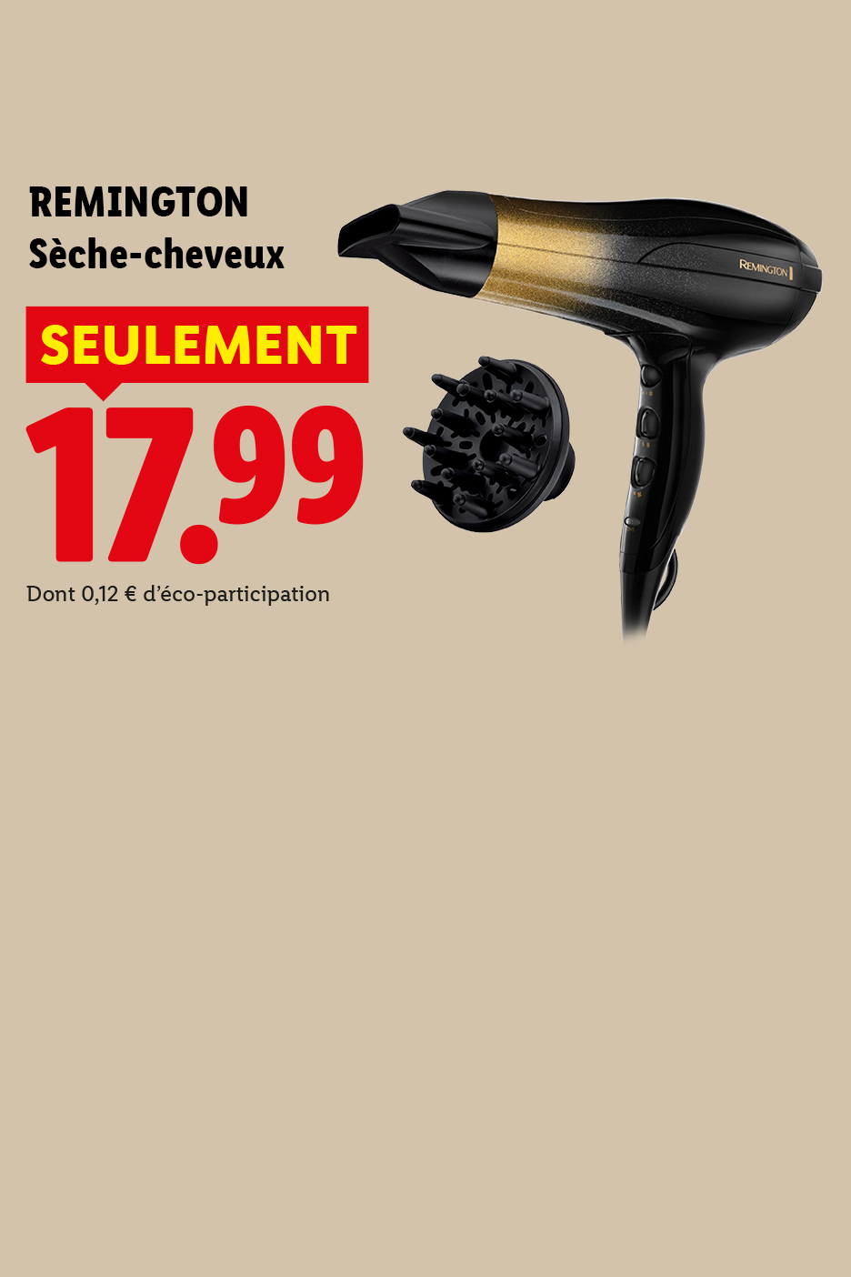 Sèche-cheveux à 17,99 € en supermarché