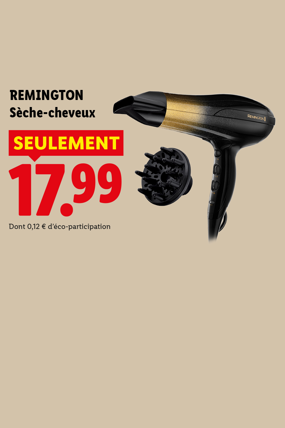 Sèche-cheveux à 17,99 € en supermarché