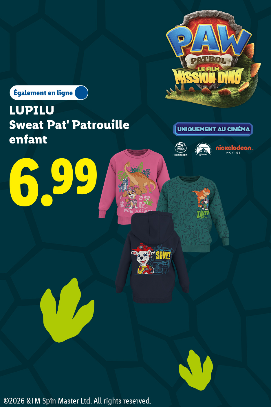 Dès le 30/07, profitez jusqu'à 50% de remise sur notre sélection Pat Patrouille en supermarché et en ligne. Sweat Pat' Patrouille enfant Lupilu à 6,99€ seulement, en supermarché et en ligne