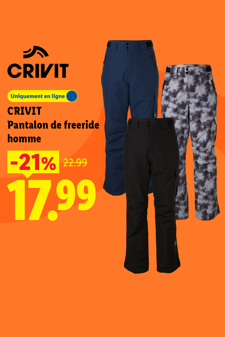 Pantalon de freeride pour homme en promotion, disponible uniquement en ligne.
